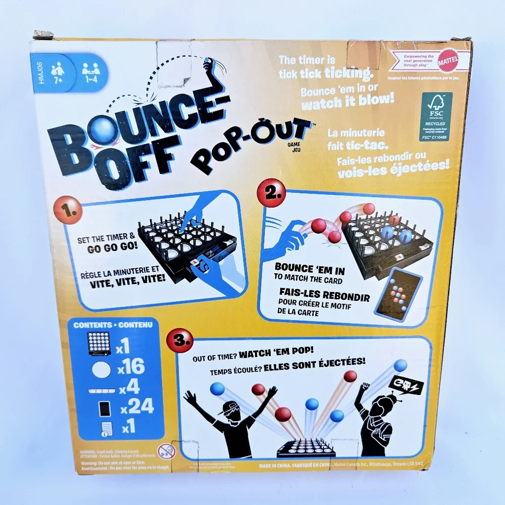 Mattel Bounce-Off Pop-Out Ball Bouncing Game For Family, Adults And Game Night